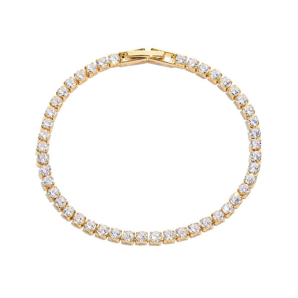Round Cubic Zirconia Bracelet - Gold
